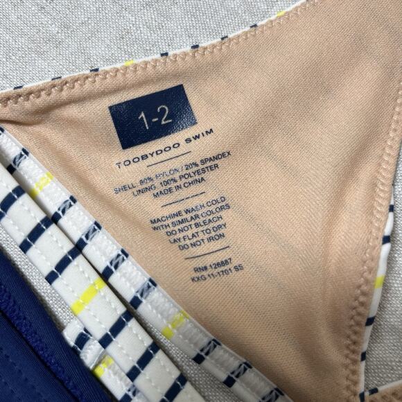 NWT Toobydoo Girl's Ready for The Beach Bikini Set Swimwear Size 1/2 Toddler - Picture 3 of 6